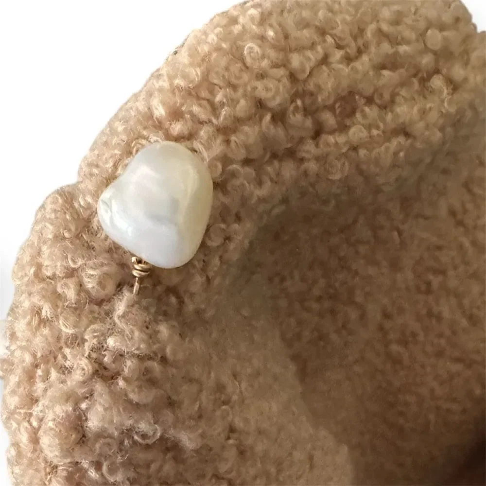 Donni.  Mini Sherpa Beige Beanie Hat Cap One Size